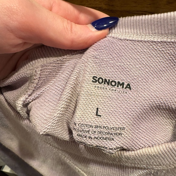 Sonoma Purple Tie Dye Long Sleeve Crewneck Size Large - Picture 2 of 3